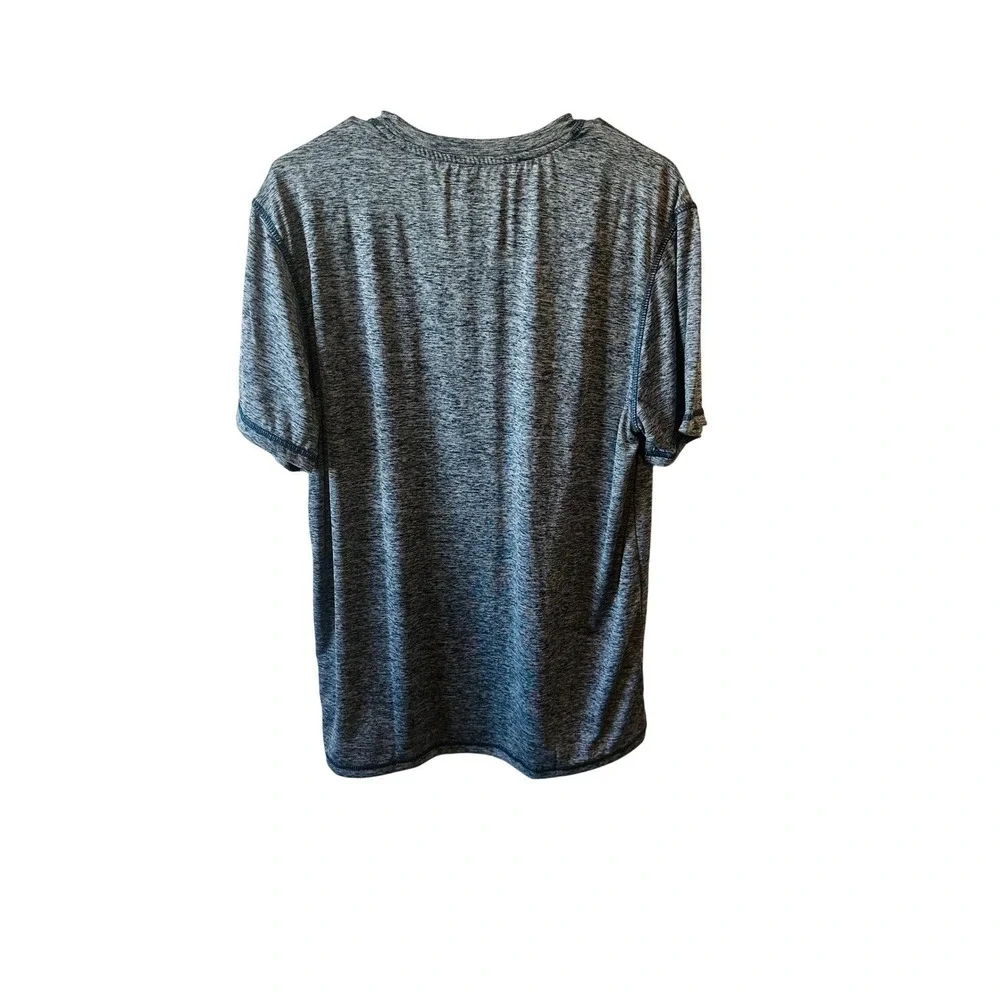 Adidas Mens T-Shirt Heathered Blue Short Sleeve Athletic‎ Training Top